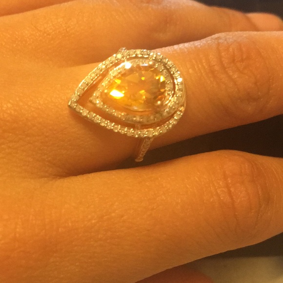 Rose Gold Rare Madeira Citrine Ring - Picture 2 of 8